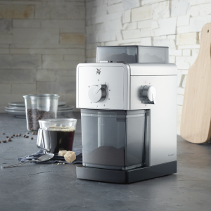 Molinillo de café WMF Stelio Edition en acero inoxidable Cromargan con 17 niveles de molienda.